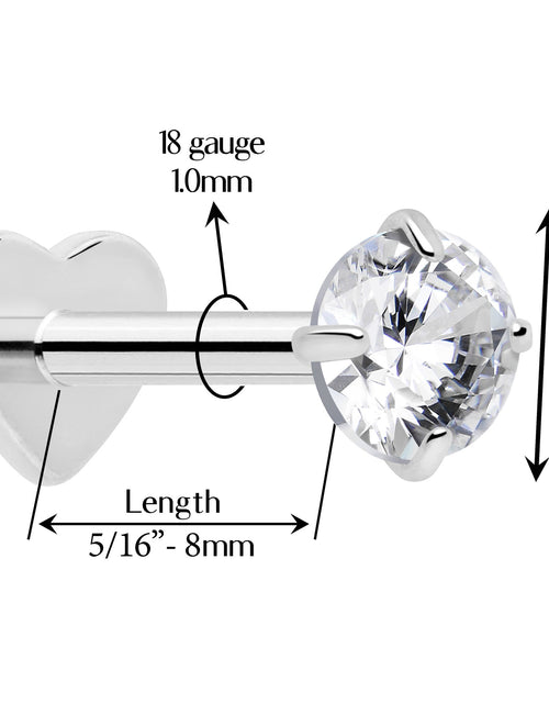 Load image into Gallery viewer, 18G 5/16 CZ Implant Grade Titanium Reversible Threadless Flatback
