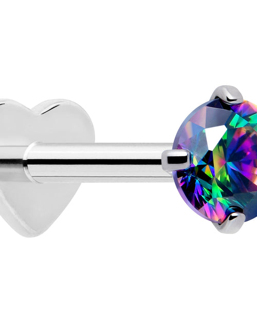 Load image into Gallery viewer, 18G 5/16 CZ Implant Grade Titanium Reversible Threadless Flatback
