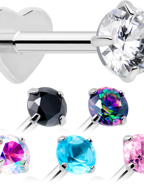 Load image into Gallery viewer, 18G 5/16 CZ Implant Grade Titanium Reversible Threadless Flatback
