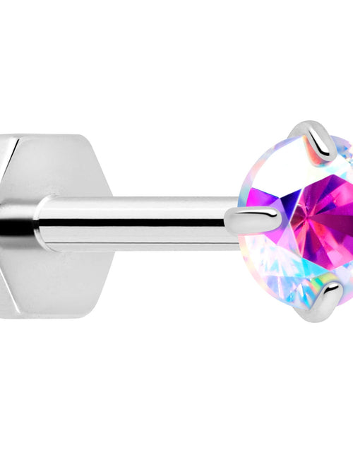 Load image into Gallery viewer, 18G 5/16 CZ Implant Grade Titanium Reversible Threadless Flatback

