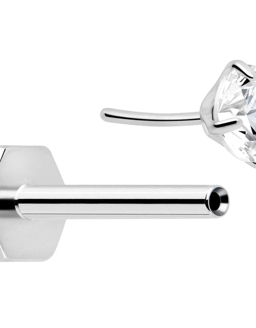 Load image into Gallery viewer, 18G 5/16 CZ Implant Grade Titanium Reversible Threadless Flatback

