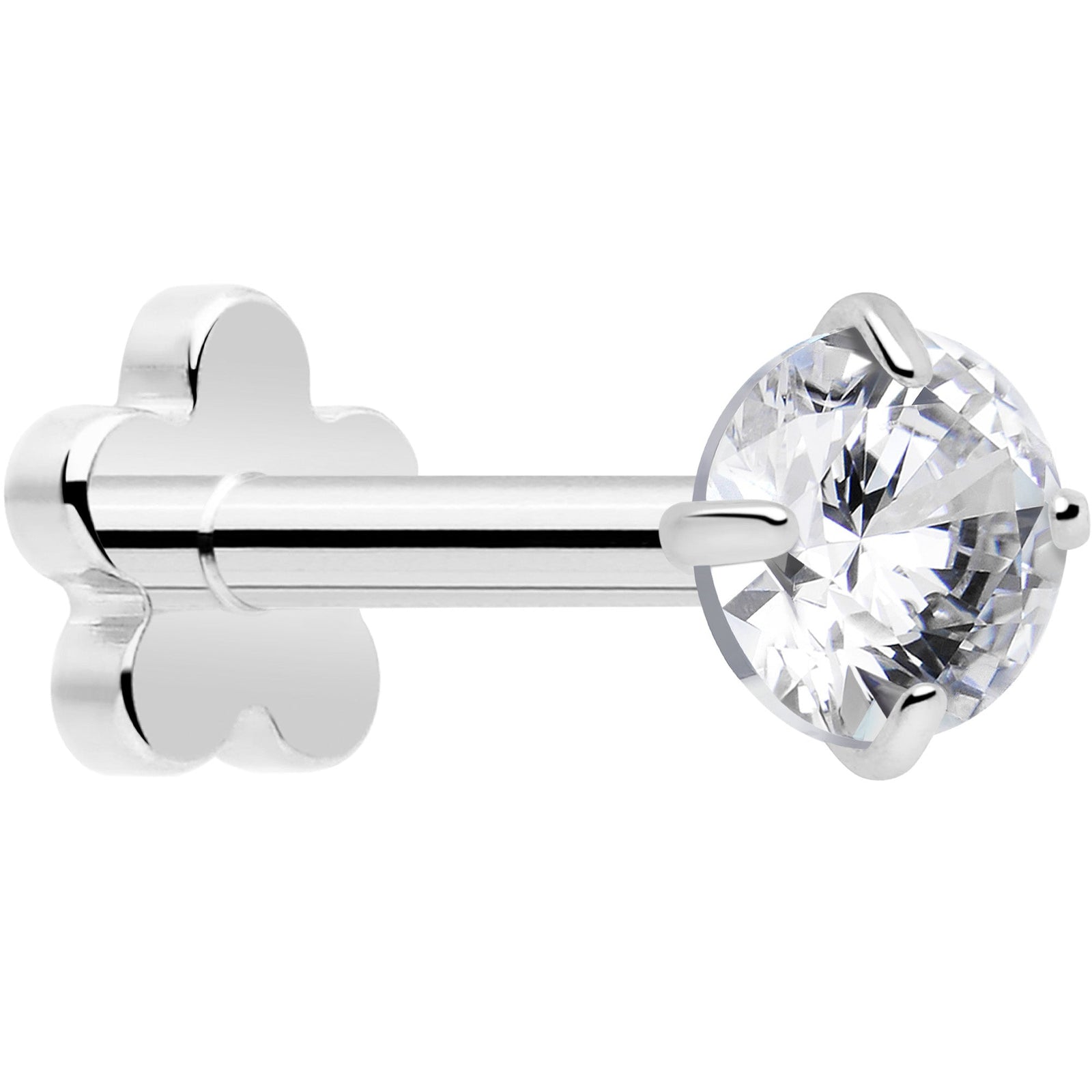 18G 5/16 CZ Implant Grade Titanium Reversible Threadless Flatback