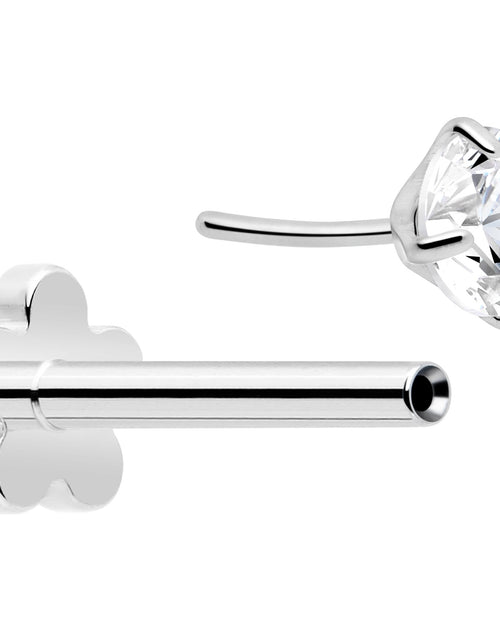 Load image into Gallery viewer, 18G 5/16 CZ Implant Grade Titanium Reversible Threadless Flatback
