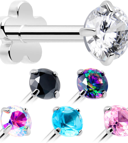 18G 5/16 CZ Implant Grade Titanium Reversible Threadless Flatback
