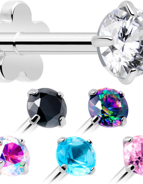 Load image into Gallery viewer, 18G 5/16 CZ Implant Grade Titanium Reversible Threadless Flatback
