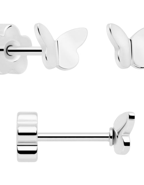 Load image into Gallery viewer, 20G Bar Disc Butterfly Reversible Flower Flat Back Earring Set of 6
