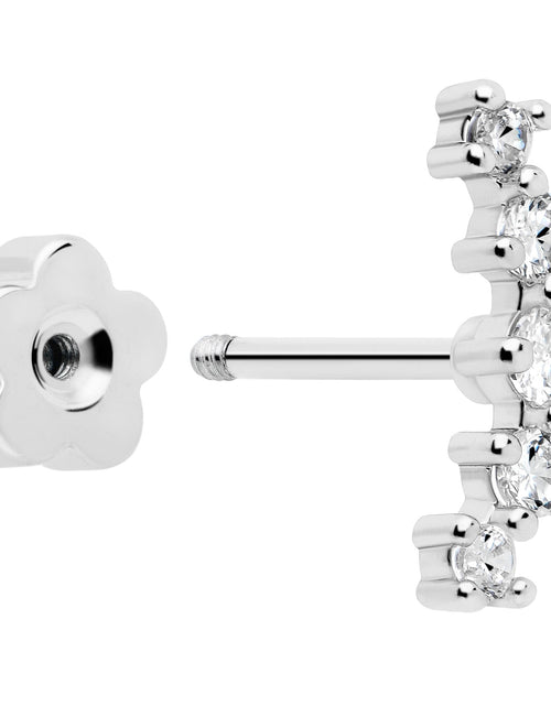 Load image into Gallery viewer, 20G CZ Gem Ball Arch Butterfly Reversible Flower Flat Back Earring Set of 6
