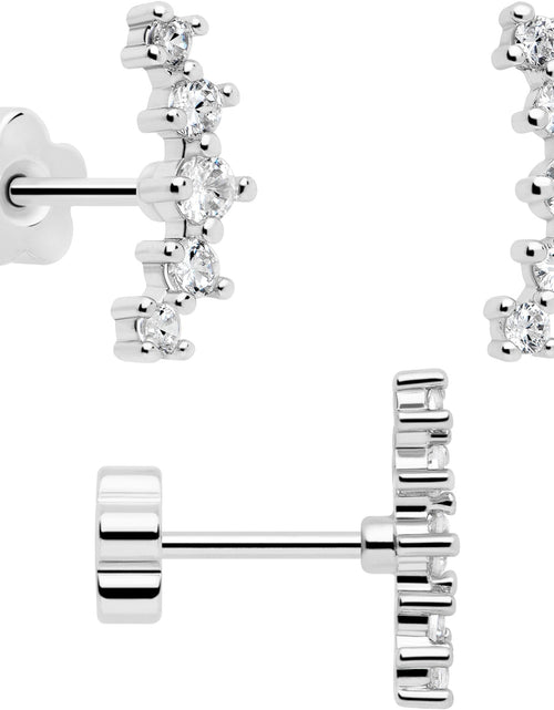 Load image into Gallery viewer, 20G CZ Gem Ball Arch Butterfly Reversible Flower Flat Back Earring Set of 6
