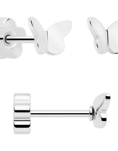 Load image into Gallery viewer, 20G CZ Gem Ball Arch Butterfly Reversible Flower Flat Back Earring Set of 6
