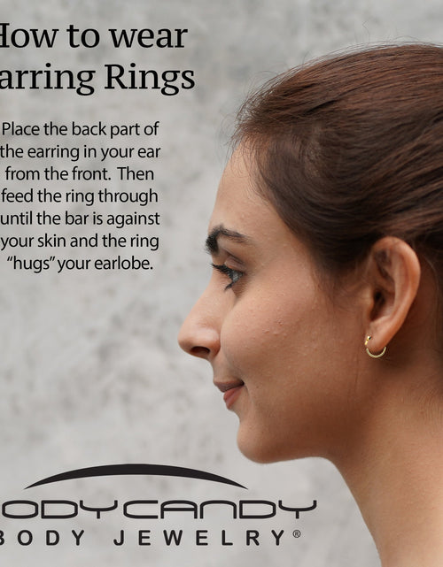 Load image into Gallery viewer, 20G Gold Tone Implant Grade Titanium Heart Open Hoop Earring Set
