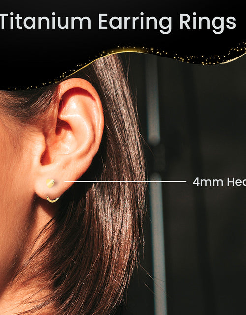 Load image into Gallery viewer, 20G Gold Tone Implant Grade Titanium Heart Open Hoop Earring Set
