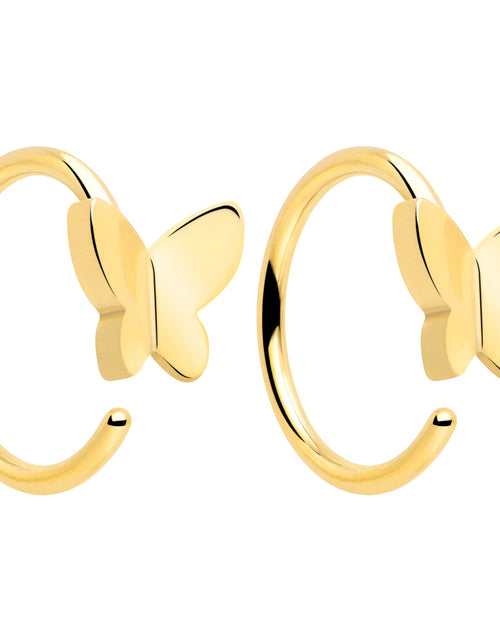 Load image into Gallery viewer, 20G Gold Tone Implant Grade Titanium Butterfly Open Hoop Earring Set
