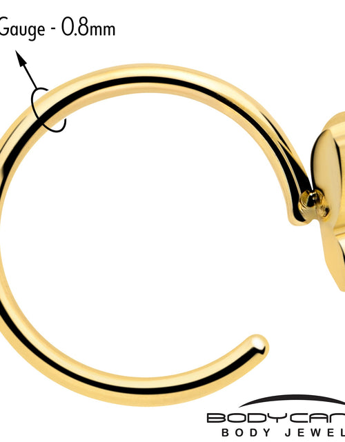 Load image into Gallery viewer, 20G Gold Tone Implant Grade Titanium Butterfly Open Hoop Earring Set
