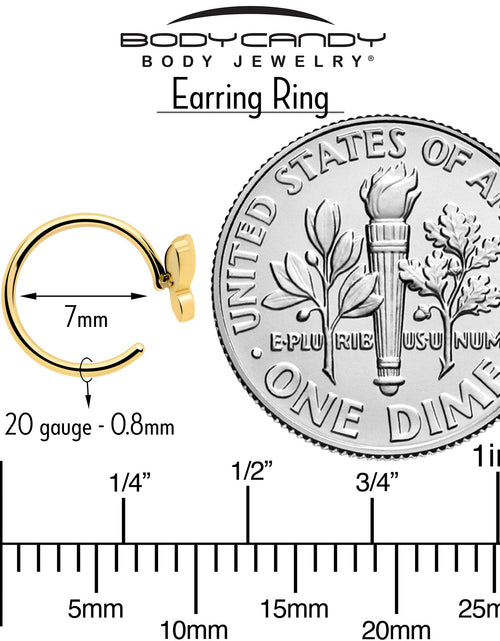 Load image into Gallery viewer, 20G Gold Tone Implant Grade Titanium Butterfly Open Hoop Earring Set
