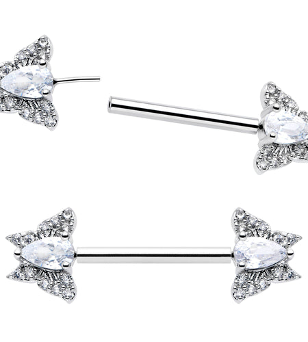 14G 9/16 Style Butterfly Threadless Nipple Ring Set