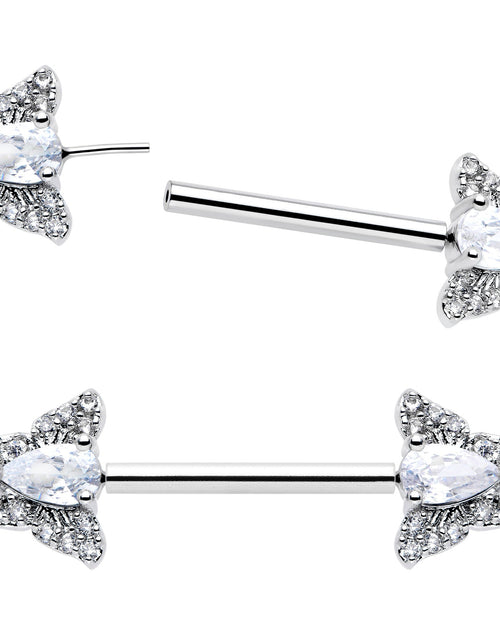 Load image into Gallery viewer, 14G 9/16 Style Butterfly Threadless Nipple Ring Set
