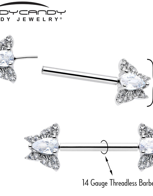 Load image into Gallery viewer, 14G 9/16 Style Butterfly Threadless Nipple Ring Set
