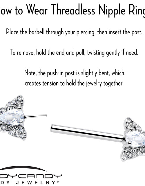 Load image into Gallery viewer, 14G 9/16 Style Butterfly Threadless Nipple Ring Set
