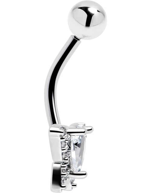 Load image into Gallery viewer, Cubic Zirconia Style Butterfly Belly Ring
