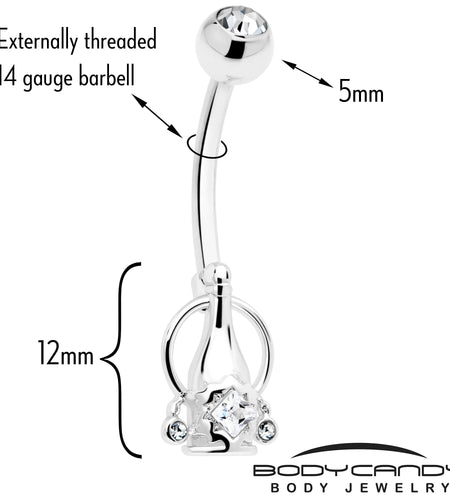 Clear Gem Champagne Dreams Dangle Belly Ring