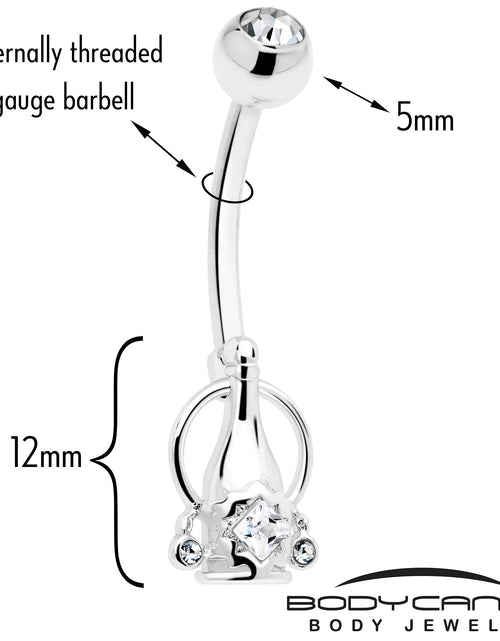 Load image into Gallery viewer, Clear Gem Champagne Dreams Dangle Belly Ring
