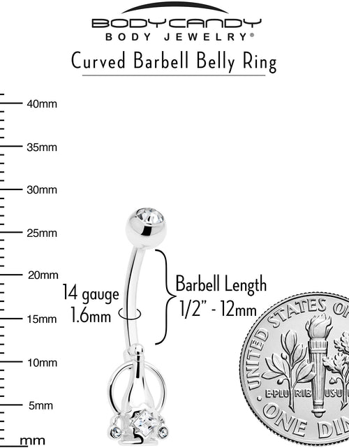 Load image into Gallery viewer, Clear Gem Champagne Dreams Dangle Belly Ring
