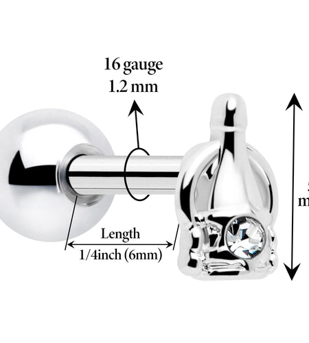 16G 1/4 Clear Gem Champagne Dreams Cartilage Tragus Earring