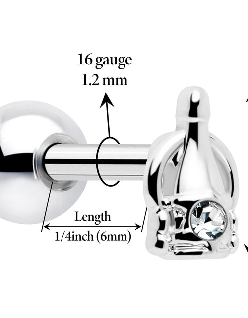 Load image into Gallery viewer, 16G 1/4 Clear Gem Champagne Dreams Cartilage Tragus Earring
