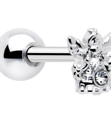 16G 1/4 Clear CZ Gem Fabulous Angel Cartilage Tragus Earring