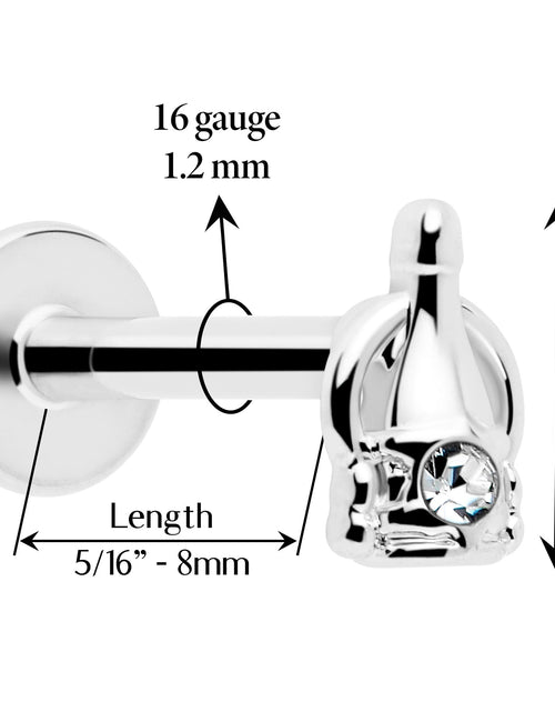 Load image into Gallery viewer, 16G 5/16 Clear Gem Champagne Dreams Labret Monroe Tragus
