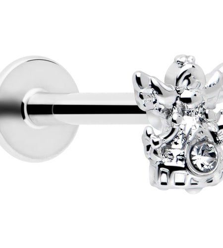 16G 5/16 Clear CZ Gem Fabulous Angel Labret Monroe Tragus