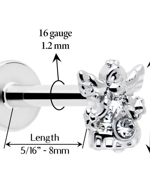 Load image into Gallery viewer, 16G 5/16 Clear CZ Gem Fabulous Angel Labret Monroe Tragus
