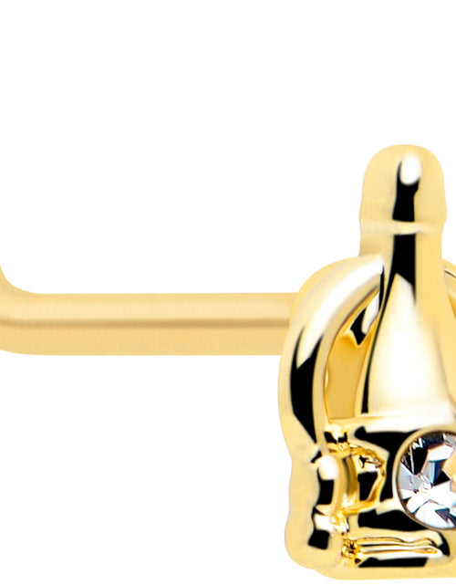 Load image into Gallery viewer, 20G 7mm Clear Gem Champagne Dreams L Shape Nose Ring
