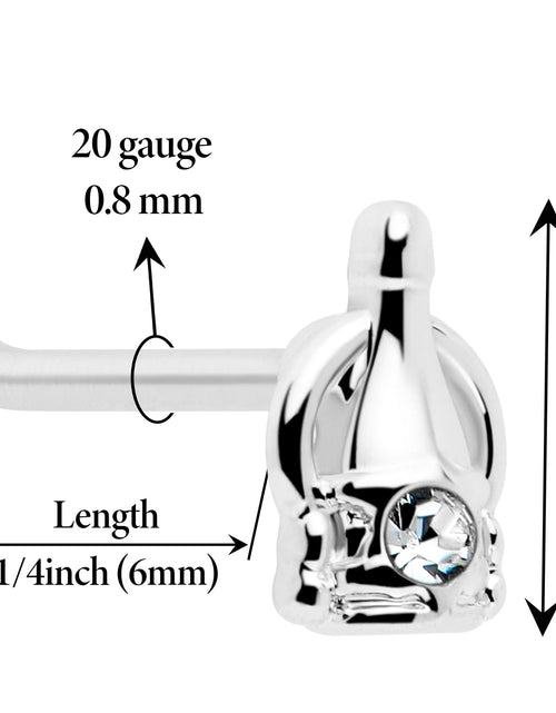 Load image into Gallery viewer, 20G 7mm Clear Gem Champagne Dreams L Shape Nose Ring
