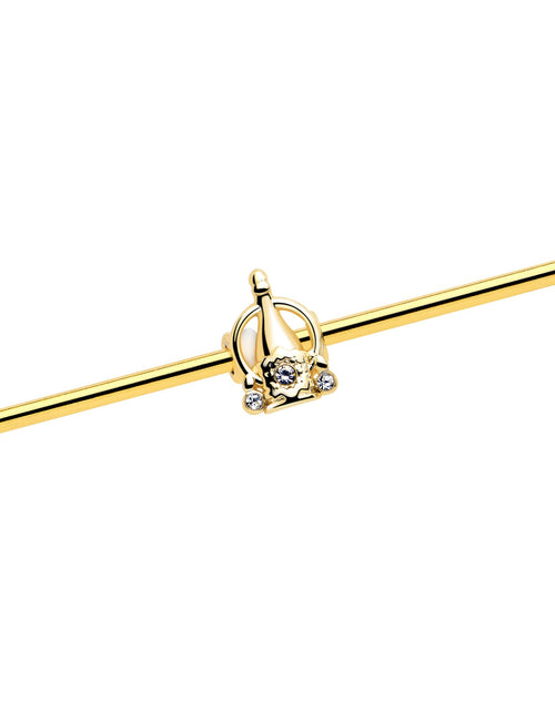 Load image into Gallery viewer, 14G Clear Gem Champagne Dreams Industrial Barbell 38mm
