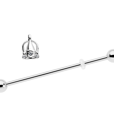 14G Clear Gem Champagne Dreams Industrial Barbell 38mm