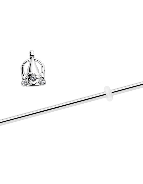 Load image into Gallery viewer, 14G Clear Gem Champagne Dreams Industrial Barbell 38mm
