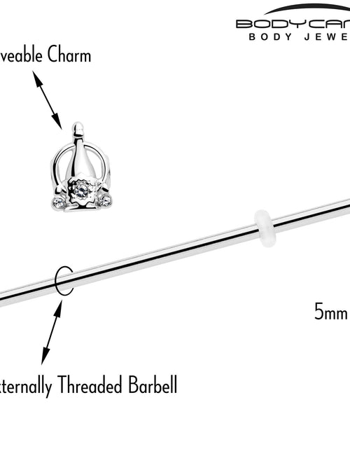 Load image into Gallery viewer, 14G Clear Gem Champagne Dreams Industrial Barbell 38mm
