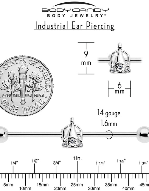 Load image into Gallery viewer, 14G Clear Gem Champagne Dreams Industrial Barbell 38mm
