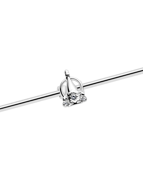 Load image into Gallery viewer, 14G Clear Gem Champagne Dreams Industrial Barbell 38mm
