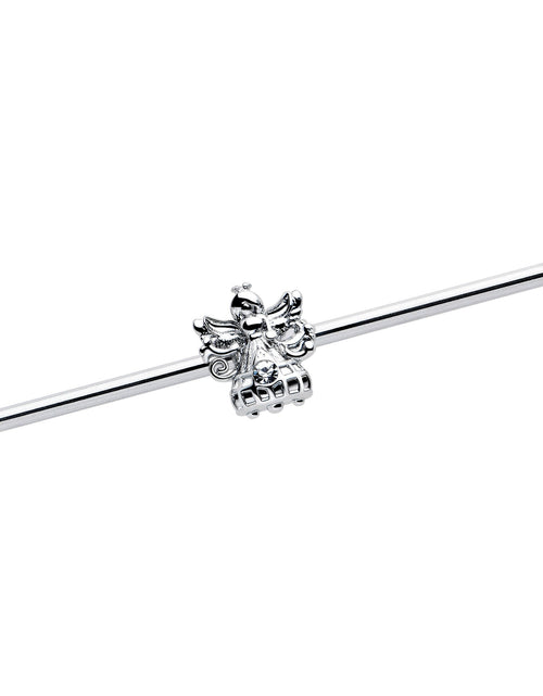 Load image into Gallery viewer, 14G Clear CZ Gem Fabulous Angel Industrial Barbell 38mm
