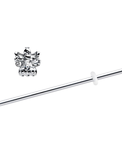 Load image into Gallery viewer, 14G Clear CZ Gem Fabulous Angel Industrial Barbell 38mm
