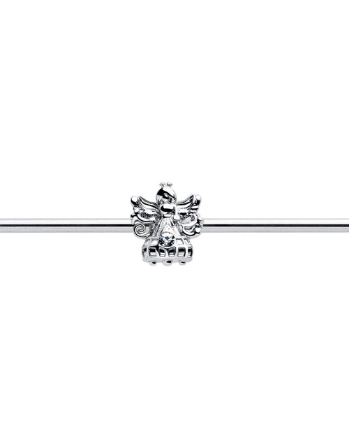 Load image into Gallery viewer, 14G Clear CZ Gem Fabulous Angel Industrial Barbell 38mm
