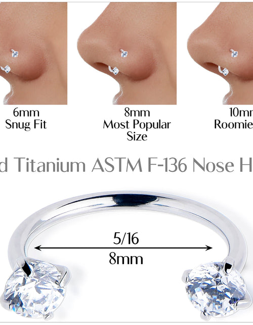 Load image into Gallery viewer, Double Gem Horseshoe Nose Ring Kit with Ball Grabber
