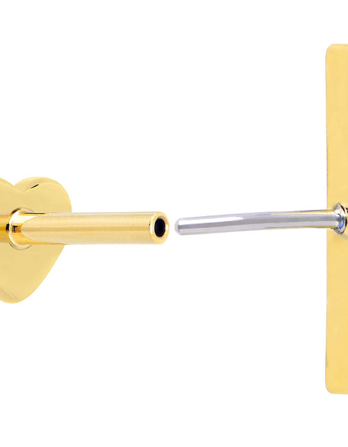 Load image into Gallery viewer, 18G 1/4 Clear Gem Gold Plated Implant Grade Titanium Threadless Bar Flatback Stud
