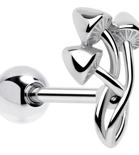 Trippy Mushroom Trio Barbell Tongue Ring
