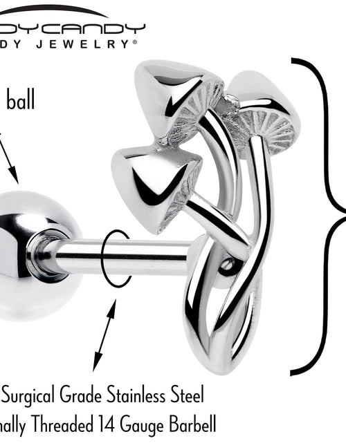 Load image into Gallery viewer, Trippy Mushroom Trio Barbell Tongue Ring
