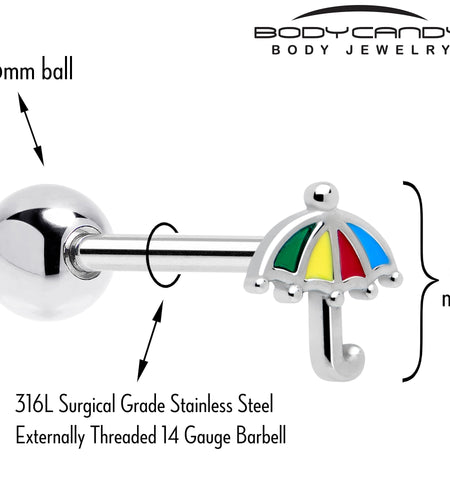 Colorful Umbrella Barbell Tongue Ring