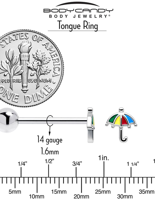 Load image into Gallery viewer, Colorful Umbrella Barbell Tongue Ring
