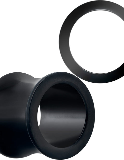 Load image into Gallery viewer, Black Hand Polished Double Flare Tunnel Plug Set 6mm to 25mm
